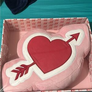 Cupid Cushion Plush Pillow with Heart & Arrow Design - Pink & Red